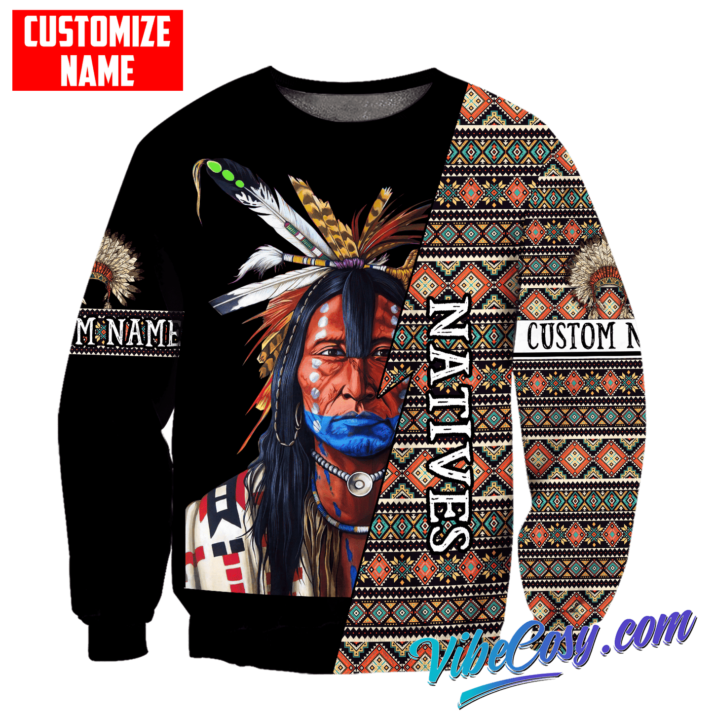 Customized Name Native American 3D All Over Printed Unisex Shirts
