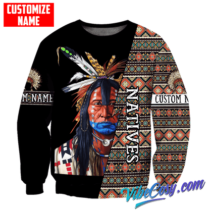 Customized Name Native American 3D All Over Printed Unisex Shirts