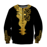 African Golden Dashiki Pattern 3D Over Printed Unisex Deluxe Hoodie ML