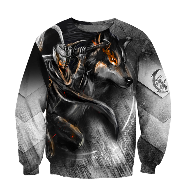 Knight Wolf 3D All Over Printed Unisex Deluxe Hoodie ML