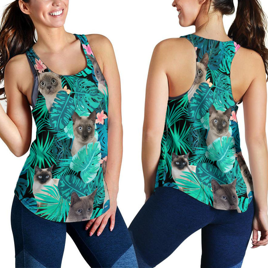 Tropical leaves siamese women's tank top HG7701S-Apparel-Phaethon-Tank Top-S-Vibe Cosy™