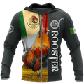 Rooster Mexico 3D All Over Printed Hoodie