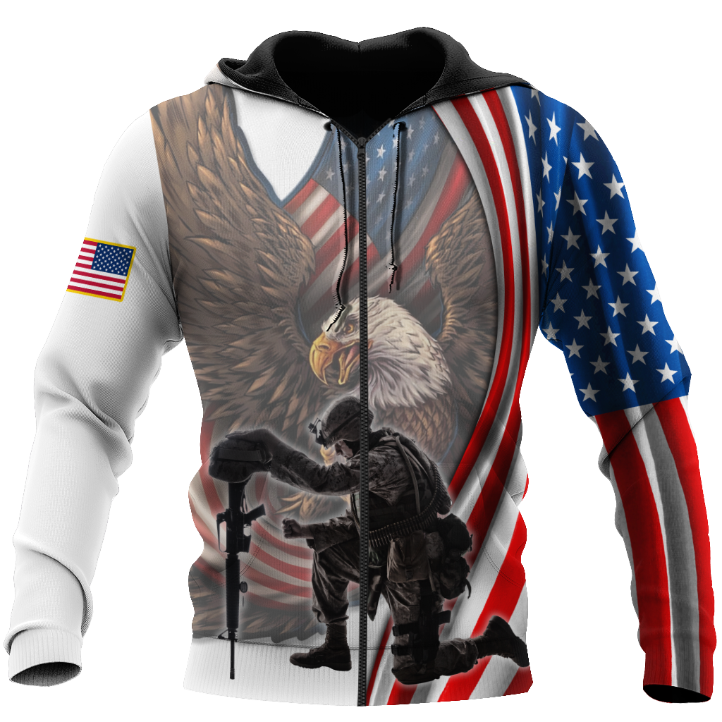US Veteran 3D All Over Printed Unisex Hoodie