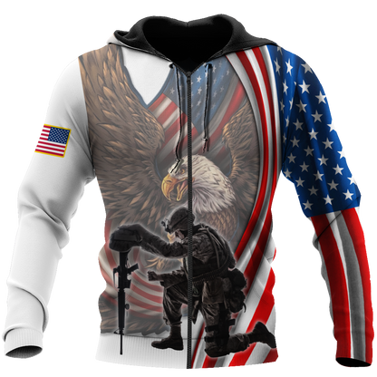 US Veteran 3D All Over Printed Unisex Hoodie