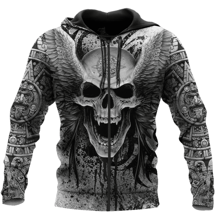 Aztec Mexican Skull 3D All Over Printed Unisex Hoodie