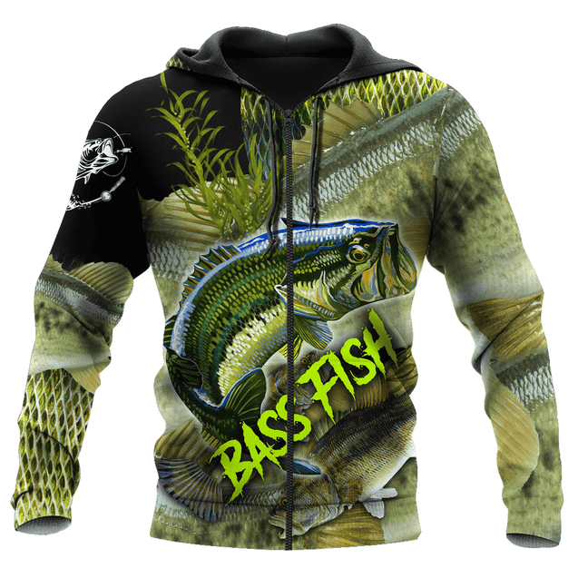 Bass fishing on skin 3D print fishing shirt for men and women