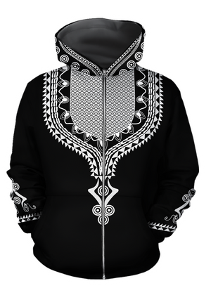 African Culture Dashiki Pattern Unisex Deluxe Hoodie ML