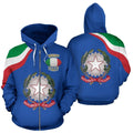 Italy Rugby Zip Up Hoodie-Apparel-PL8386-Zipped Hoodie-S-Vibe Cosy™