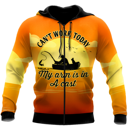 My arm is in a cast Fishing custom name design 3d print shirts