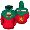Bulgaria Sport Flag Hoodie - Arrow Style 02-Apparel-NNK-Zipped Hoodie-S-Vibe Cosy™