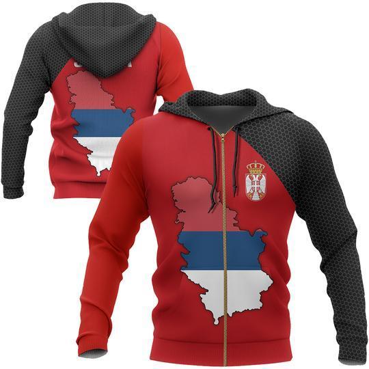 Serbia Map Special Hoodie ZIPNNK 035-Apparel-NNK-Hoodie-S-Vibe Cosy™