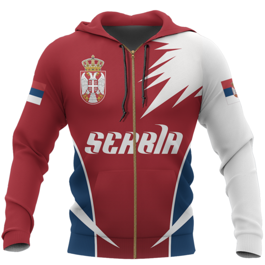 Serbia Active Hoodie ZIPNNK 036-Apparel-NNK-Zipped Hoodie-S-Vibe Cosy™