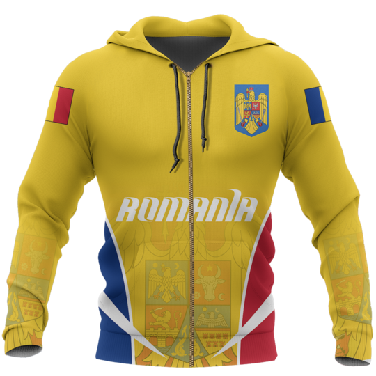 Romania Active Hoodie NNK-038-Apparel-NNK-Zipped Hoodie-S-Vibe Cosy™