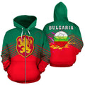 Bulgaria Sport Flag Hoodie-Apparel-NNK-Zipped Hoodie-S-Vibe Cosy™