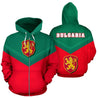 Bulgaria Sport Flag Hoodie - Arrow Style 01-Apparel-NNK-Zipped Hoodie-S-Vibe Cosy™