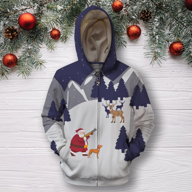 3D All Over Print Hunting Deer Hoodie-Apparel-HD09-Zipped Hoodie-S-Vibe Cosy™