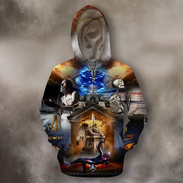 3D All Over Print Third Degree Masonic Tracing Board Hoodie-Apparel-HD09-Zipped Hoodie-S-Vibe Cosy™