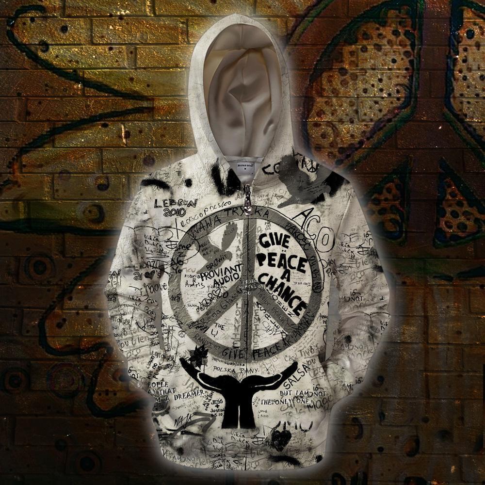 3D All Over Print American Hippie Hoodie PL-Apparel-PL8386-Zipped Hoodie-S-Vibe Cosy™
