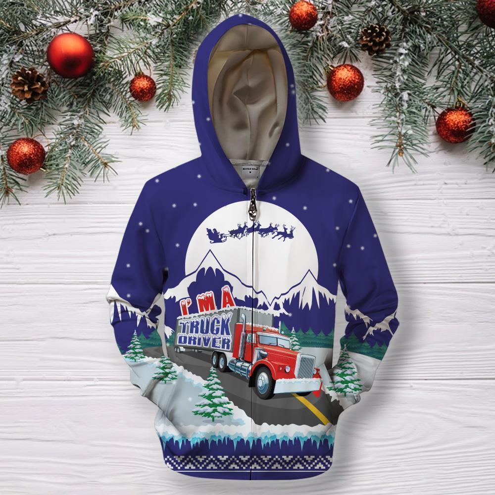 Truck XMAS Shirts and Shorts-Apparel-6teenth World-ZIPPED HOODIE-S-Vibe Cosy™