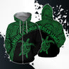 American Samoa Polynesian Hoodie - GREEN-Apparel-Phaethon-Zipped Hoodie-S-Vibe Cosy™