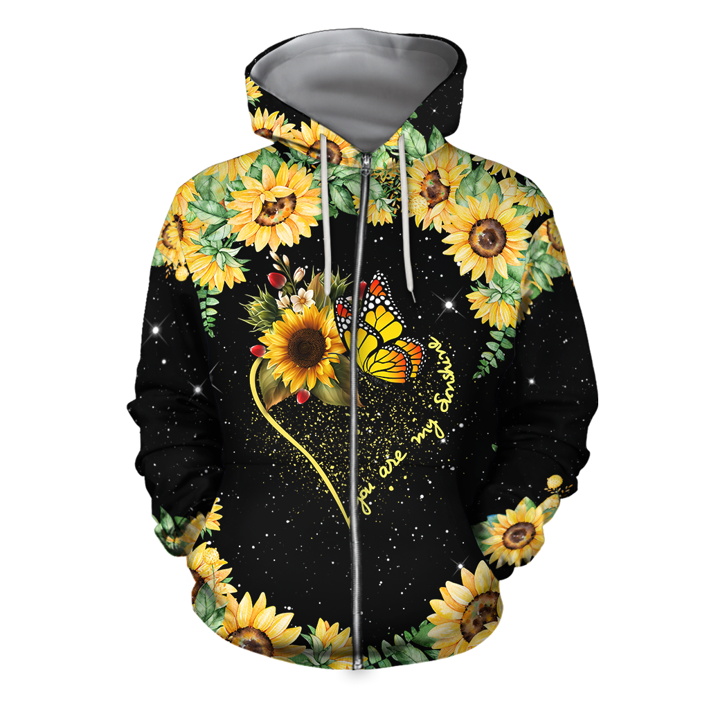 You Are My Sunshine Butterfly Hoodie Dress Women JJW25082004