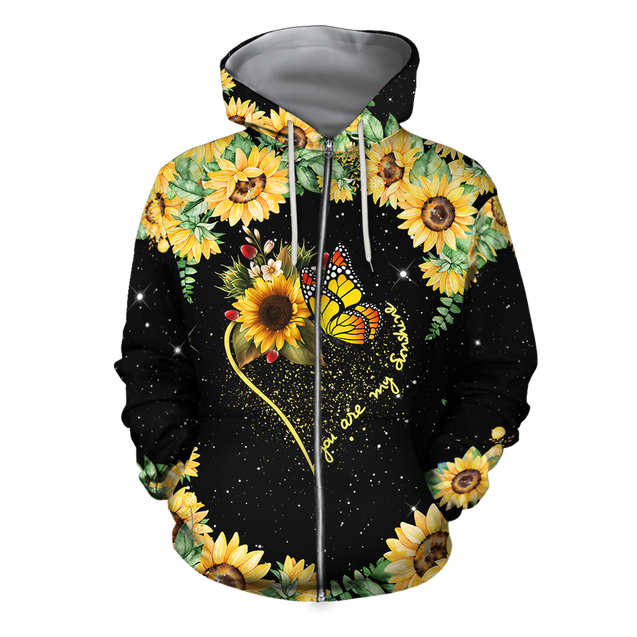 You Are My Sunshine Butterfly Hoodie Dress Women JJW25082004