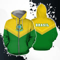 Brasil Flag Hoodie - Arrow Style-Apparel-Phaethon-Zipped Hoodie-S-Vibe Cosy™