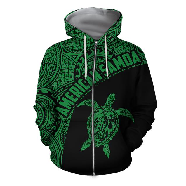 American Samoa Polynesian Hoodie - GREEN-Apparel-Phaethon-Hoodie-S-Vibe Cosy™