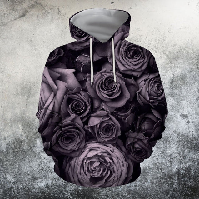 Black Floral Hoodie-Apparel-GP Art-Hoodie-S-Vibe Cosy™