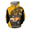 Blue Bird Bus Driver 3D Hoodie JJ100104-Apparel-MP-zip-up hoodie-S-Vibe Cosy™