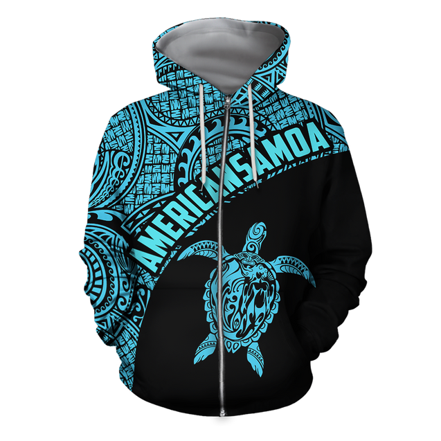 American Samoa Polynesian Hoodie - Blue-Apparel-Phaethon-Hoodie-S-Vibe Cosy™