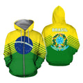 Brasil Flag Hoodie - Stripes Style-Apparel-Phaethon-Zipped Hoodie-S-Vibe Cosy™