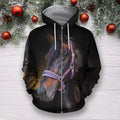 3D All Over Printed Beautiful Horse Shirts and Shorts-Apparel-HP Arts-ZIPPED HOODIE-S-Vibe Cosy™
