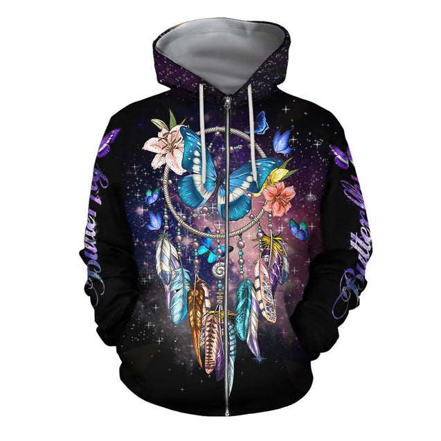 3D All Over Print Dreamcatcher Butterfly Art Hoodies NM-Apparel-NM-Zipped Hoodie-S-Vibe Cosy™