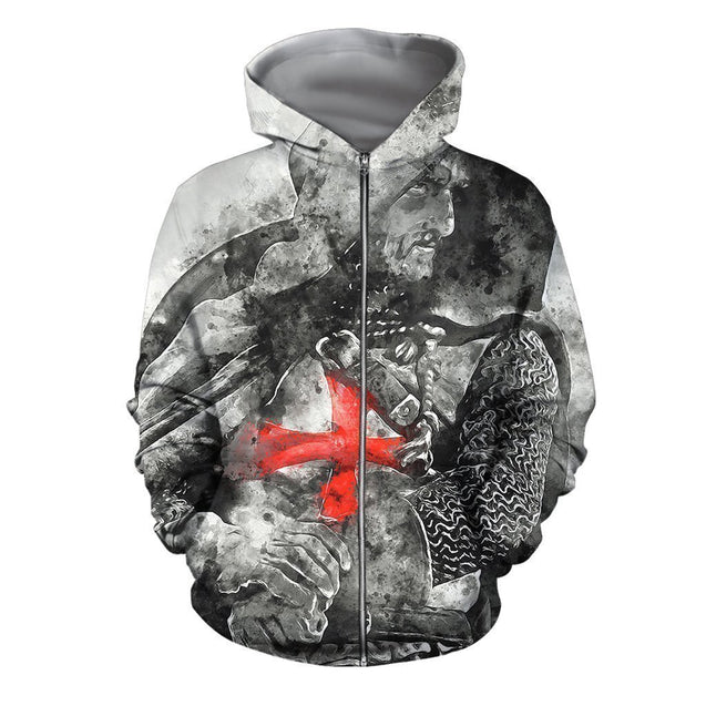 3D All Over Printed Templar Shirts-Apparel-HP Arts-ZIPPED HOODIE-S-Vibe Cosy™