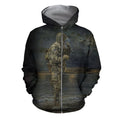 Army- Paratrooper Man Standing On The Shore-Apparel-HP Arts-ZIPPED HOODIE-S-Vibe Cosy™