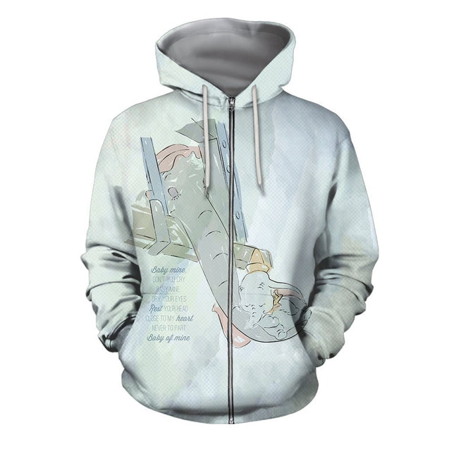 3D All Over Print Loved Mom Elephant Hoodie-Apparel-Khanh Arts-Zipped Hoodie-S-Vibe Cosy™