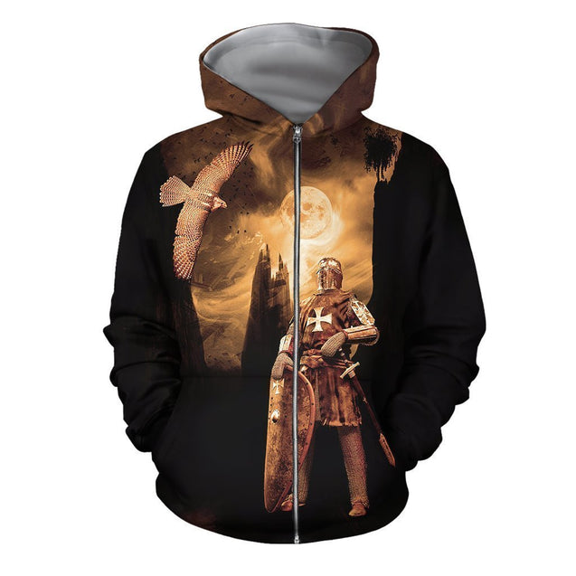 3D All Over Printed Templar Shirts-Apparel-HP Arts-ZIPPED HOODIE-S-Vibe Cosy™