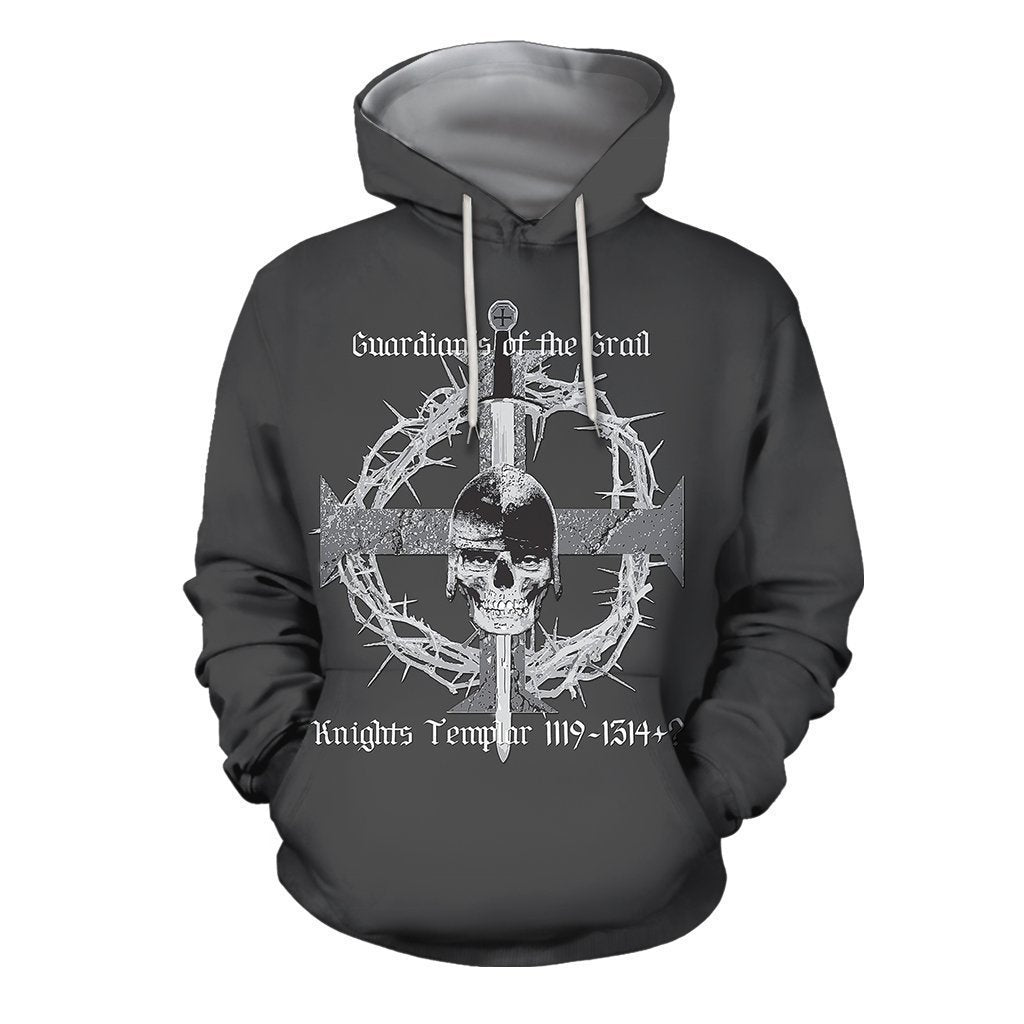 3D All Over Printed Templar Skull-Apparel-HP Arts-Hoodie-S-Vibe Cosy™
