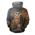 3D All Over Printed Owl Royal Shirts and Shorts-Apparel-HP Arts-ZIPPED HOODIE-S-Vibe Cosy™