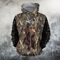3D All Over Printed Brown Dog hunting Hoodie-Apparel-HP Arts-Zipped Hoodie-S-Vibe Cosy™