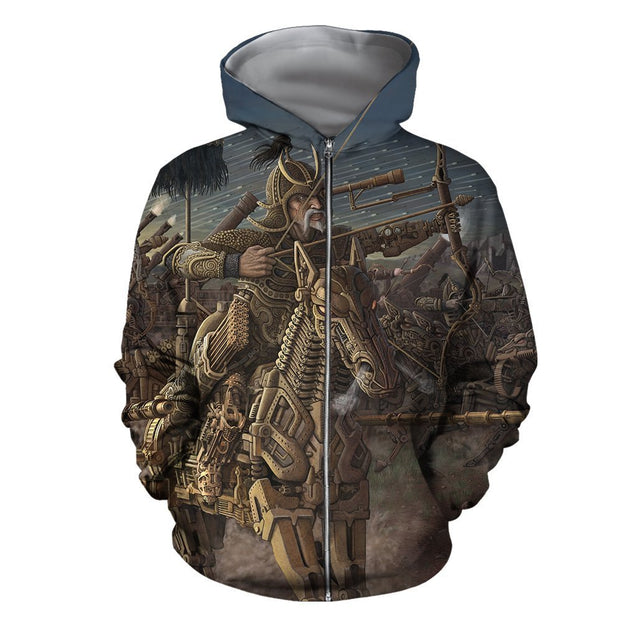 3D All Over Print Mongol Warriors Hoodie-Apparel-Khanh Arts-Zipped Hoodie-S-Vibe Cosy™