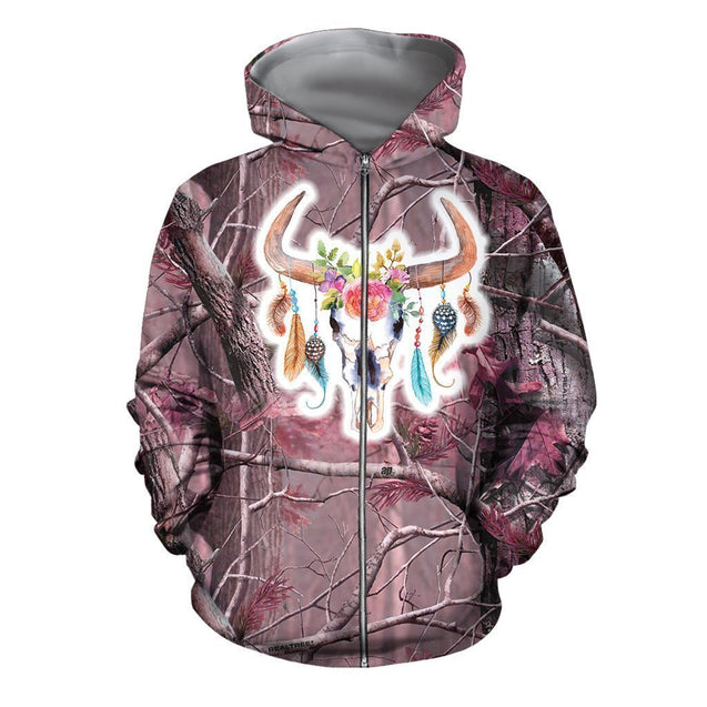 3D All Over Printed Camo deer Clothes-Apparel-HP Arts-ZIPPED HOODIE-S-Vibe Cosy™