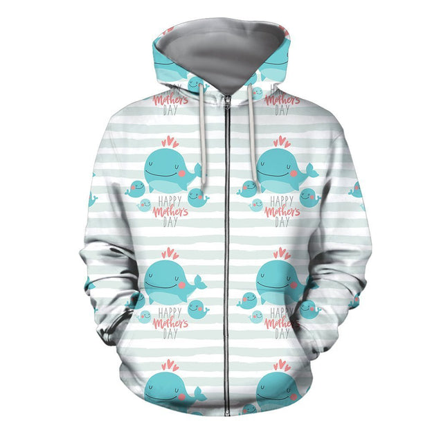 3D All Over Best Mom Dolphin Hoodie-Apparel-Khanh Arts-Zipped Hoodie-S-Vibe Cosy™