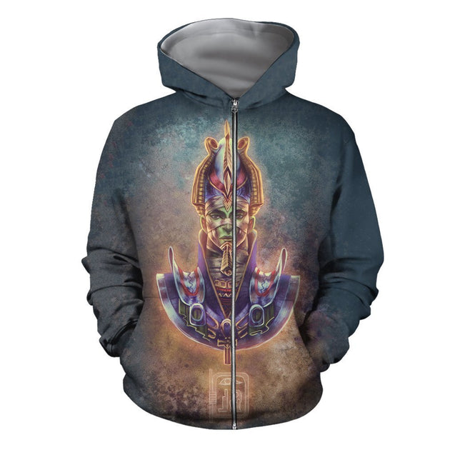 3D All Over Print Osiris God Hoodie-Apparel-Khanh Arts-Zipped Hoodie-S-Vibe Cosy™