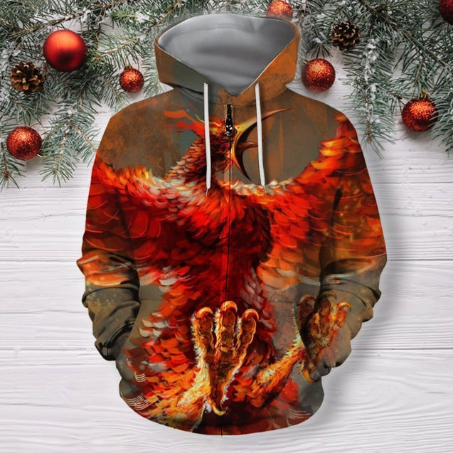 Monsters of fire Phoenix 3D All Over Printing Shirts-Apparel-Phaethon-Zip-S-Vibe Cosy™