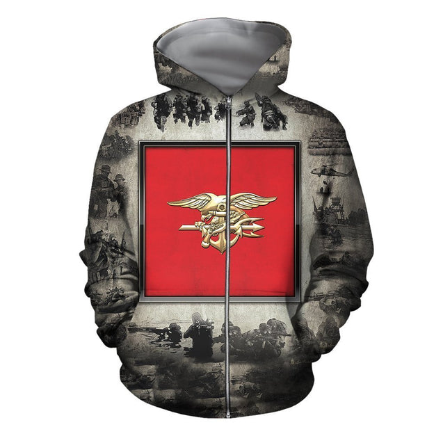 All Over Printed Military Insignia Shirts-Apparel-HP Arts-ZIPPED HOODIE-S-Vibe Cosy™