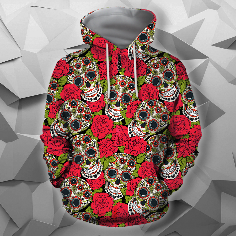 3D All Over Print Roses And Skulls Shirts-Apparel-Phaethon-Hoodie-S-Vibe Cosy™