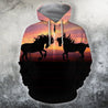 All Over Print Horse Silhouette Sunset-Apparel-Phaethon-Zip-S-Vibe Cosy™