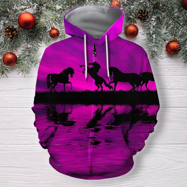 3D All Over Print Animals Horse Hoodie-Apparel-Phaethon-Zip-S-Vibe Cosy™